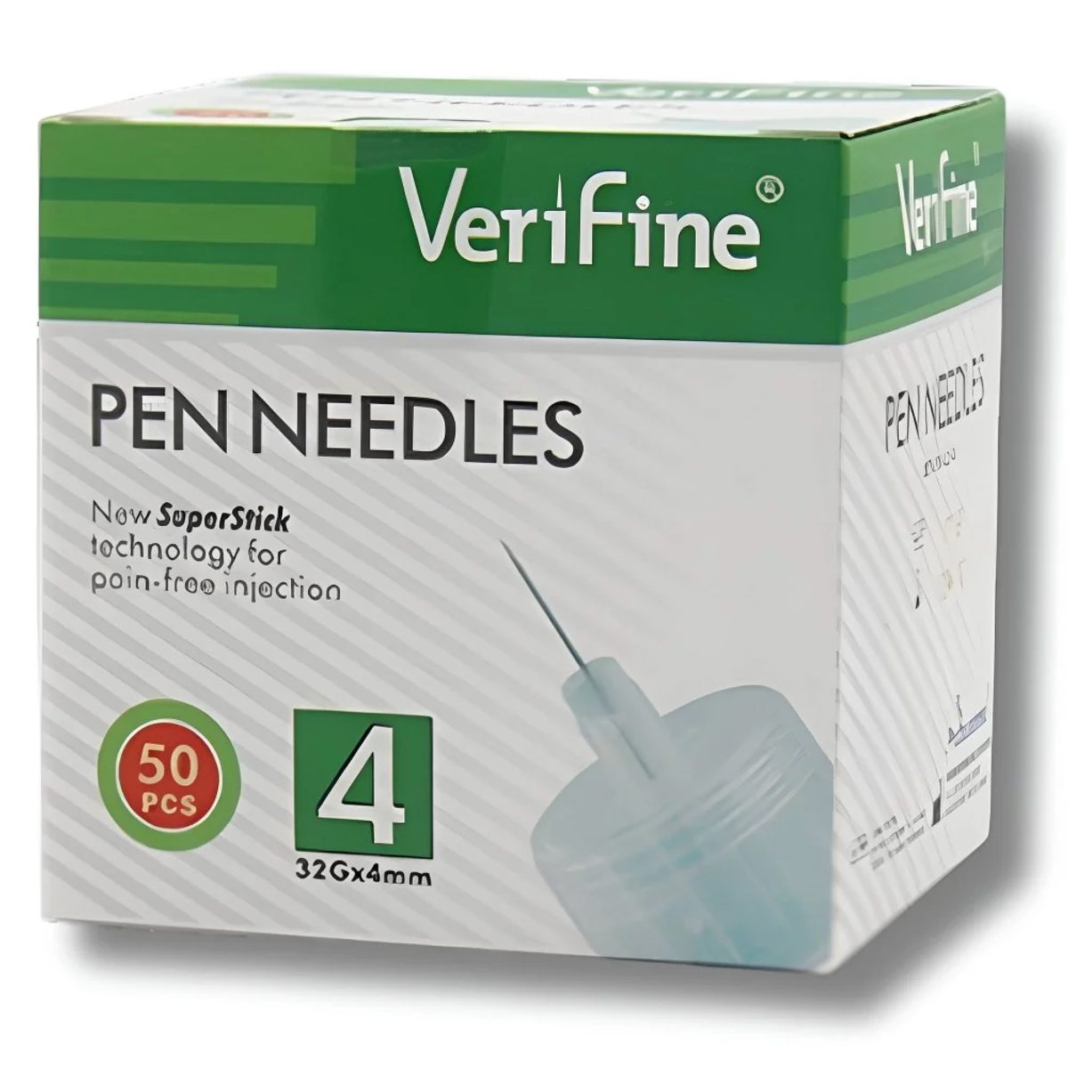 Aiguilles Verifine pour stylo, 32G × 4 mm, boîte de 50