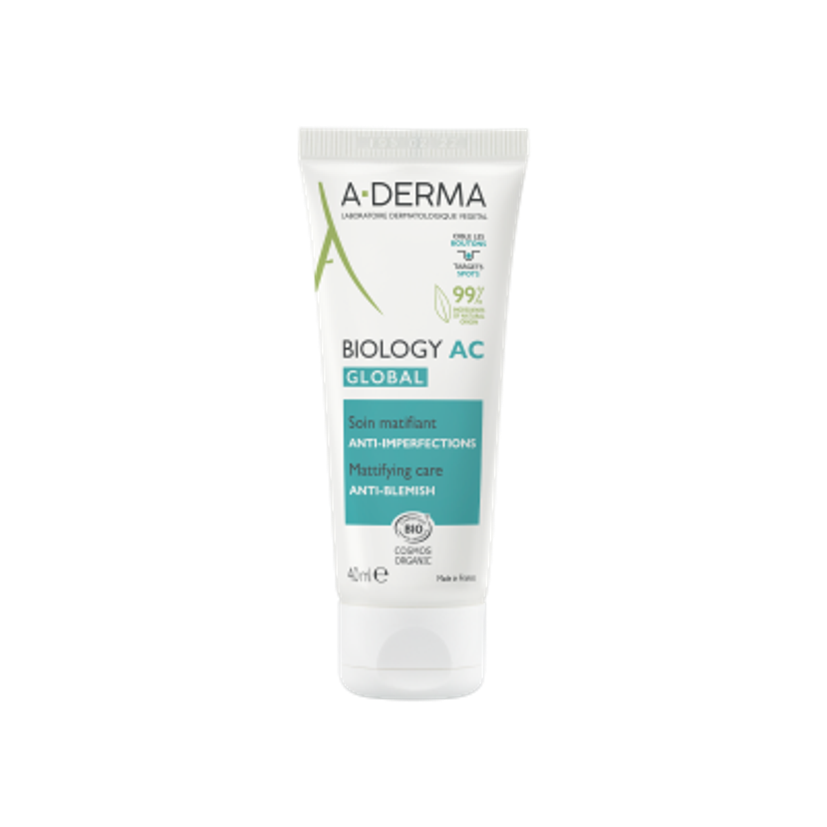 A-DERMA Biology AC Global Soin matifiant anti-imperfections 40 ml