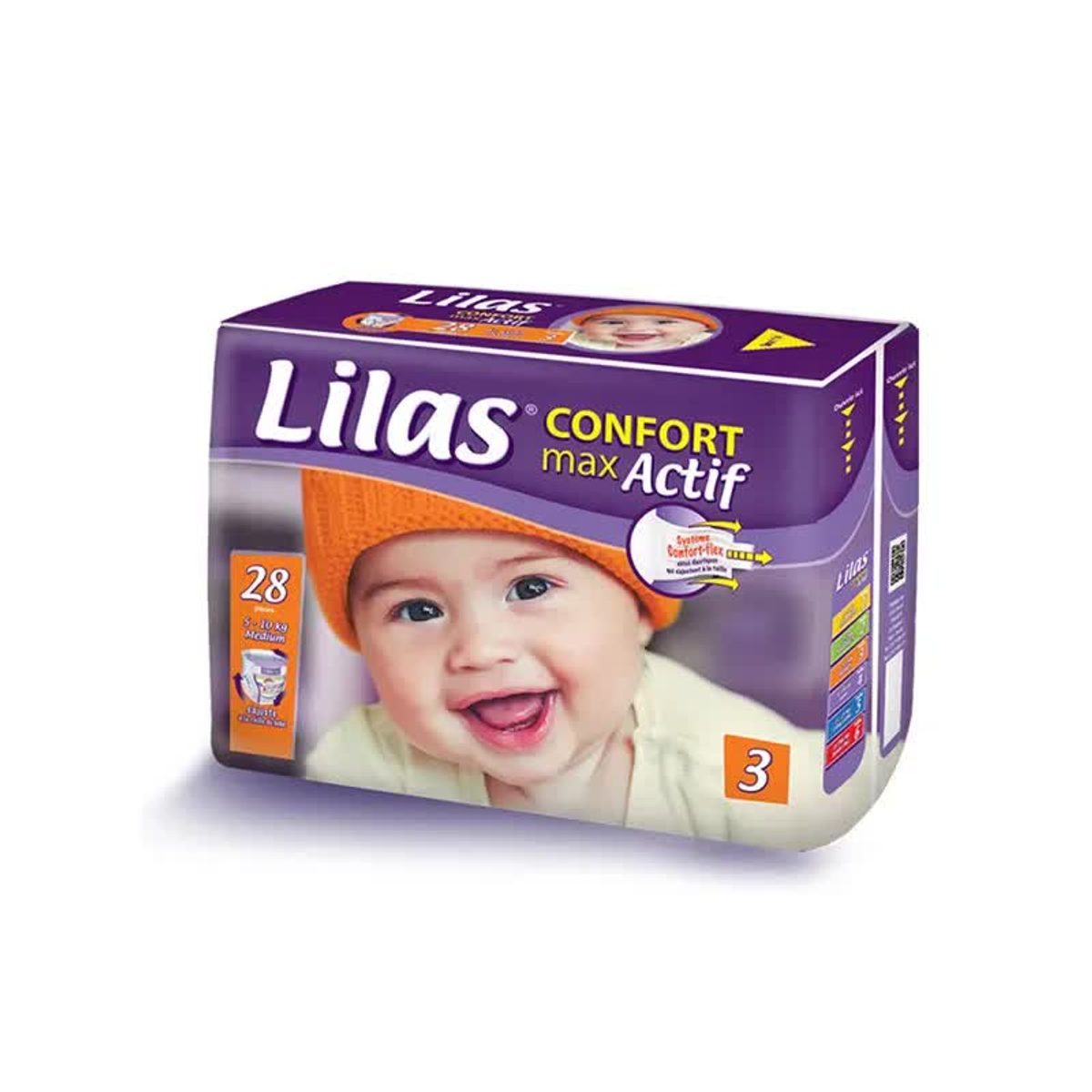 Lilas Confort Max Actif Couches bébé 5–10 kg 28 pièces