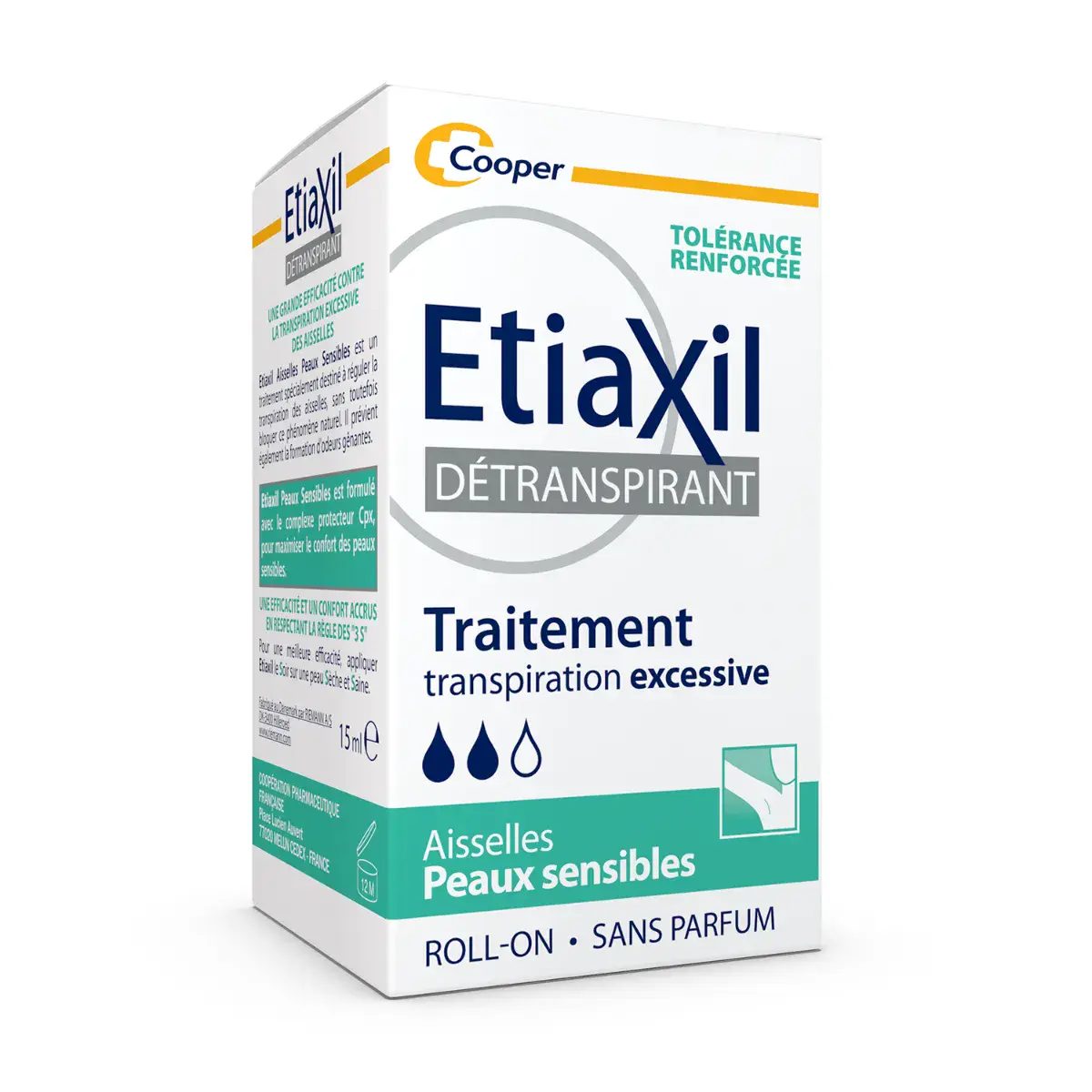 Etiaxil détranspirant roll-on peaux sensibles, 15 ml