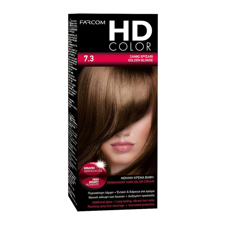 Farcom HD Color Kit Coloration 7.3 Blond Doré, 60 ml