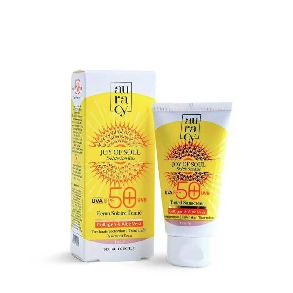 AURACY JOY OF SOUL ECRAN SOLAIRE TEINTE ROSE SPF 50+ 50GR