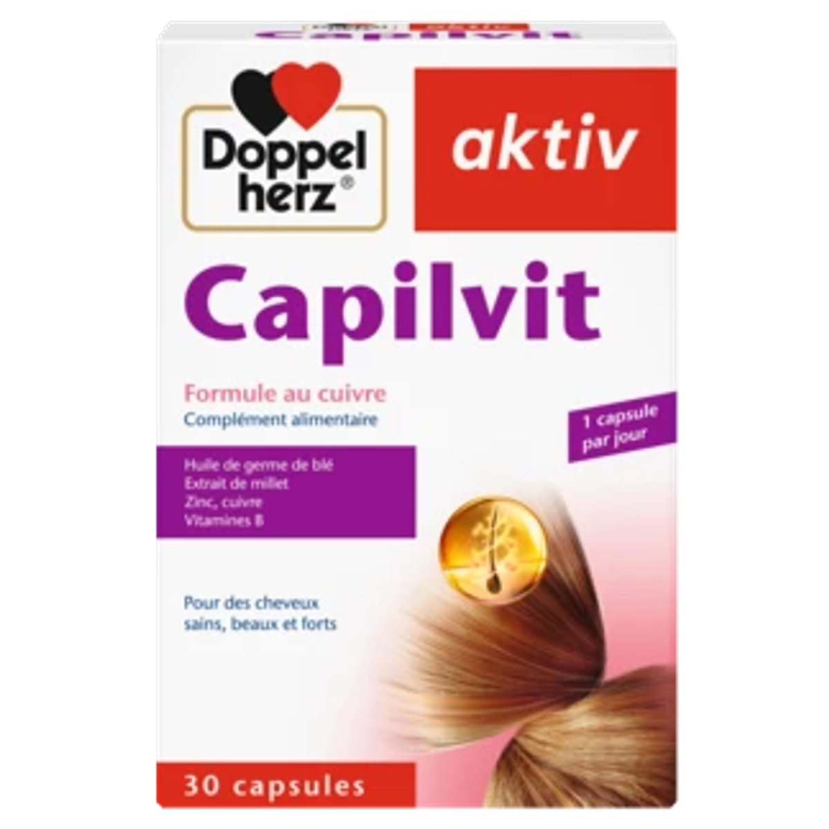 Doppelherz aktiv Capilvit Formule au cuivre 30 capsules