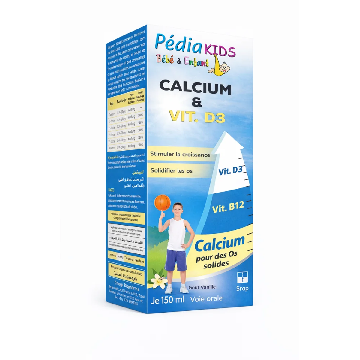 Pédiakid Sirop Calcium + Vitamine D3 150 ml
