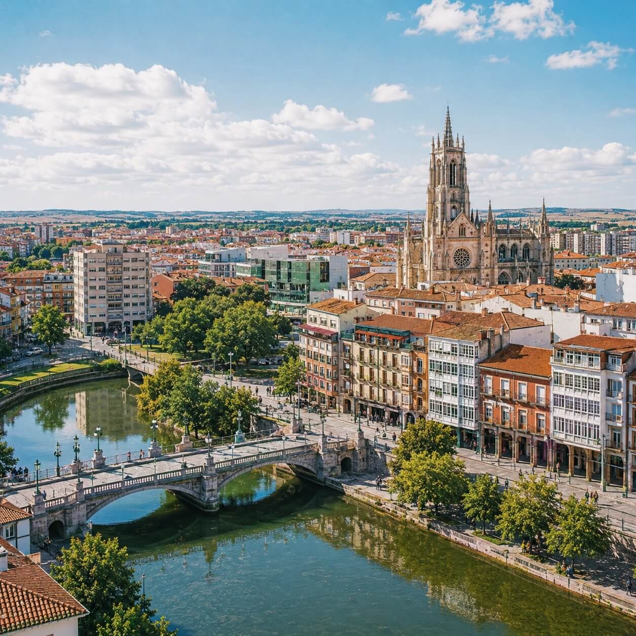 Vista panorámica de la ciudad de Palencia