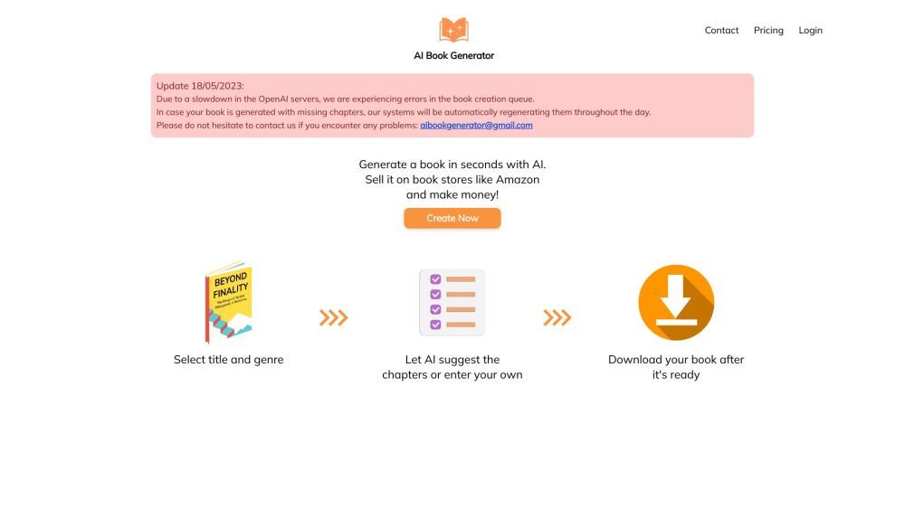 Screenshot of AI Book Generator Screenshot of AI Book Generator
