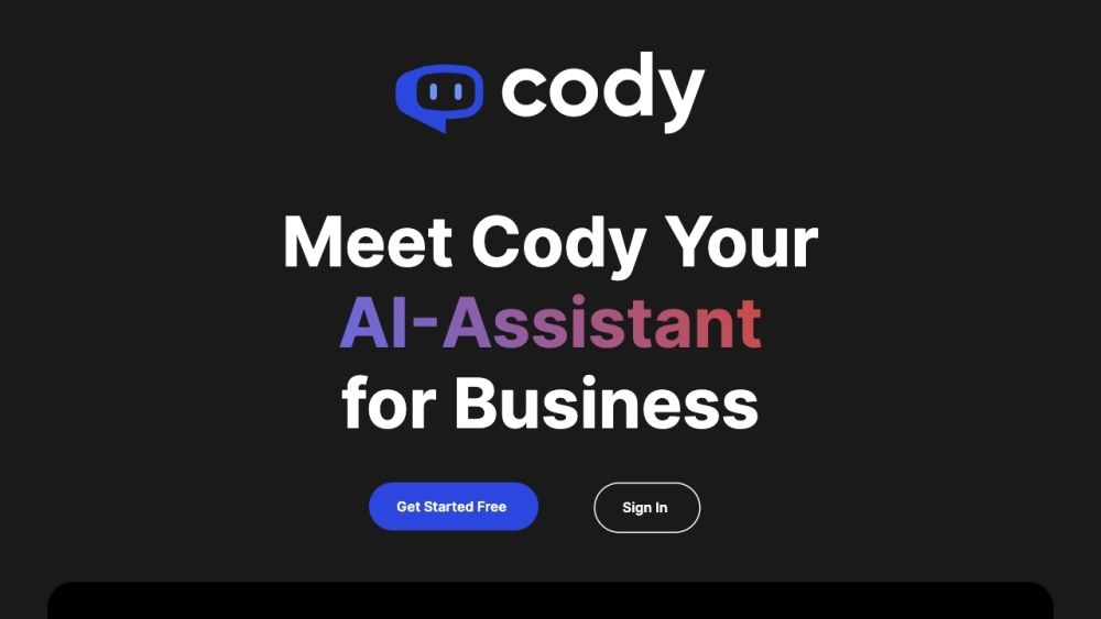 Screenshot of Cody - Business AI Employee Trained on Your Knowledge Base Screenshot of Cody - Business AI Employee Trained on Your Knowledge Base