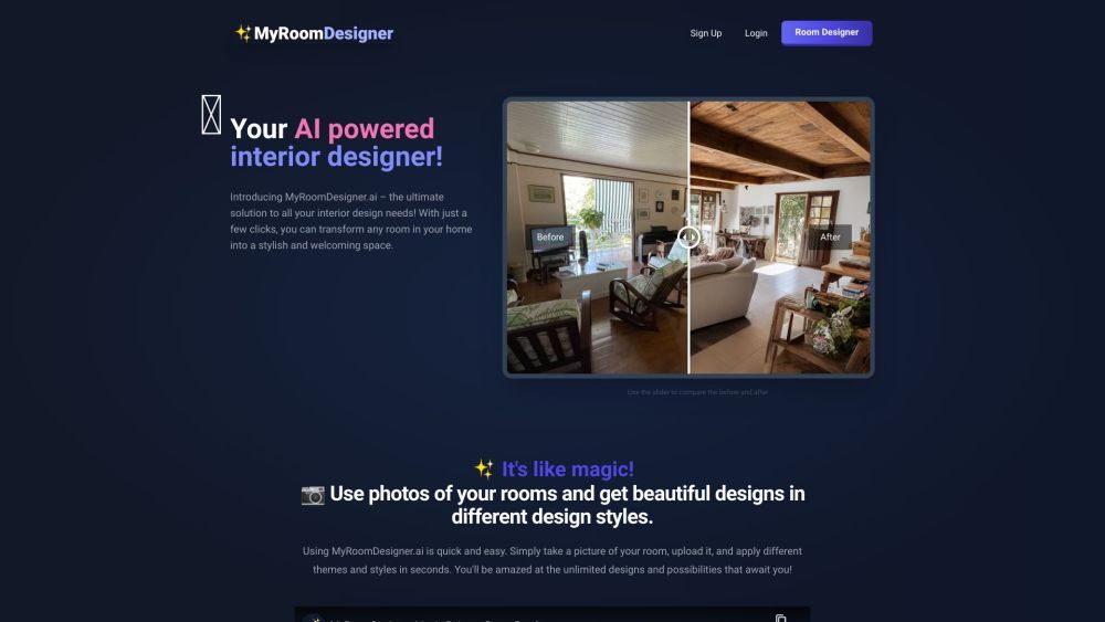 Screenshot of MyRoomDesigner.ai