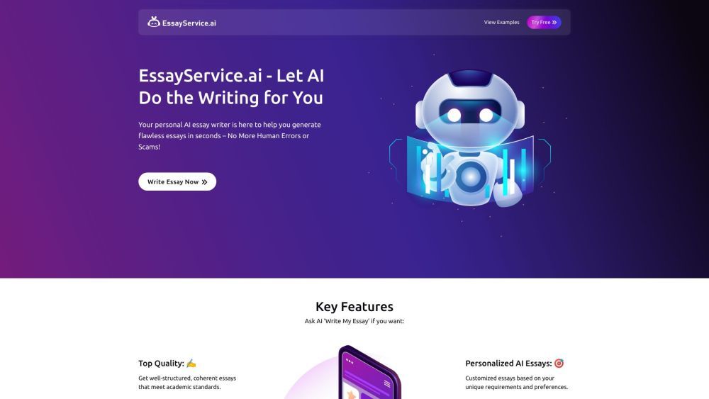 Screenshot of EssayService.ai