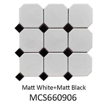 White & Black Matte Octagonal Tile (MCS660906)