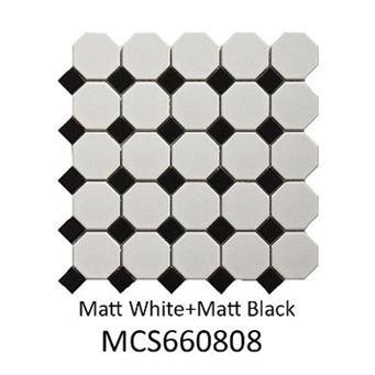 White & Black Matte Octagonal Tile (MCS660808)