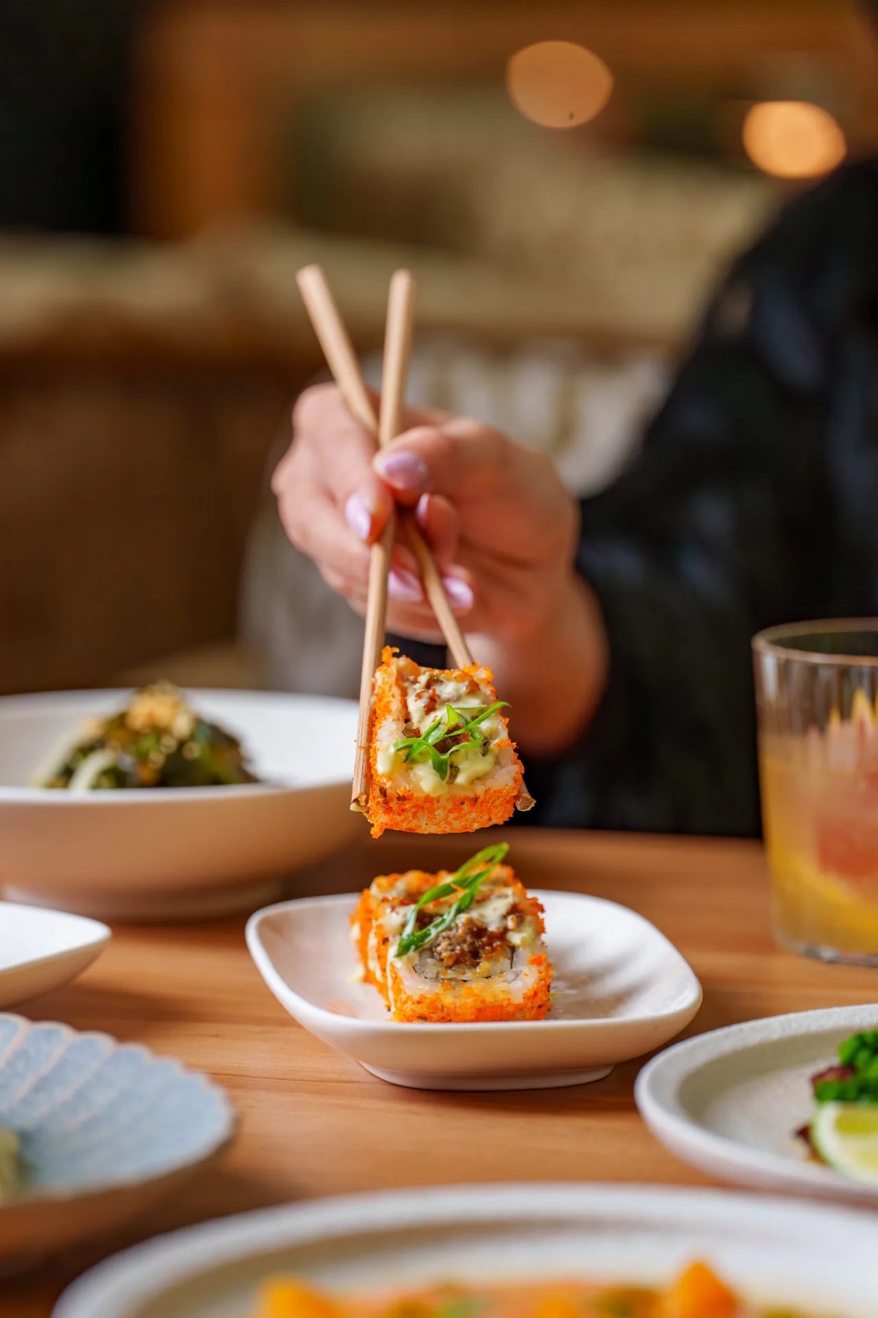 A plated dish representing Goldfish Sushi and Yakitori