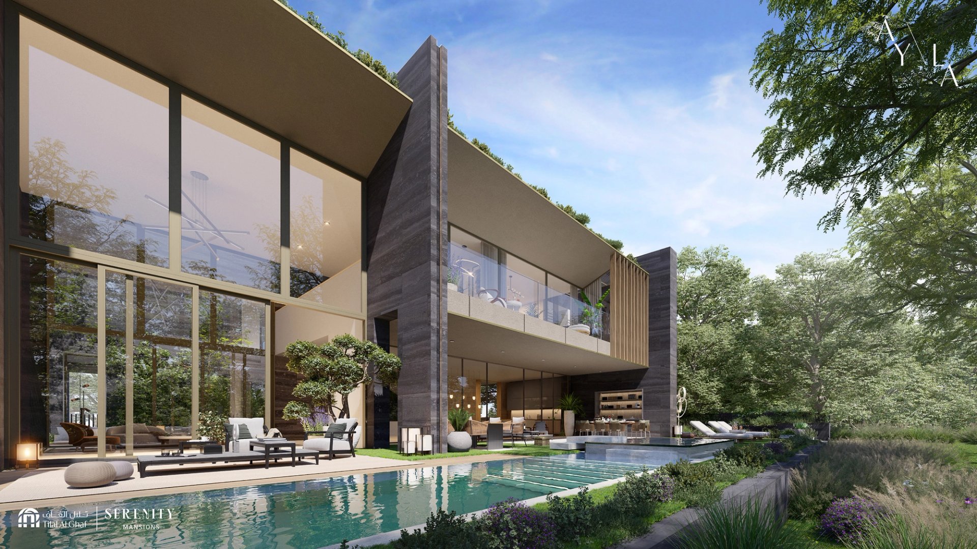Ayla mansion rear façade at Serenity Mansions
