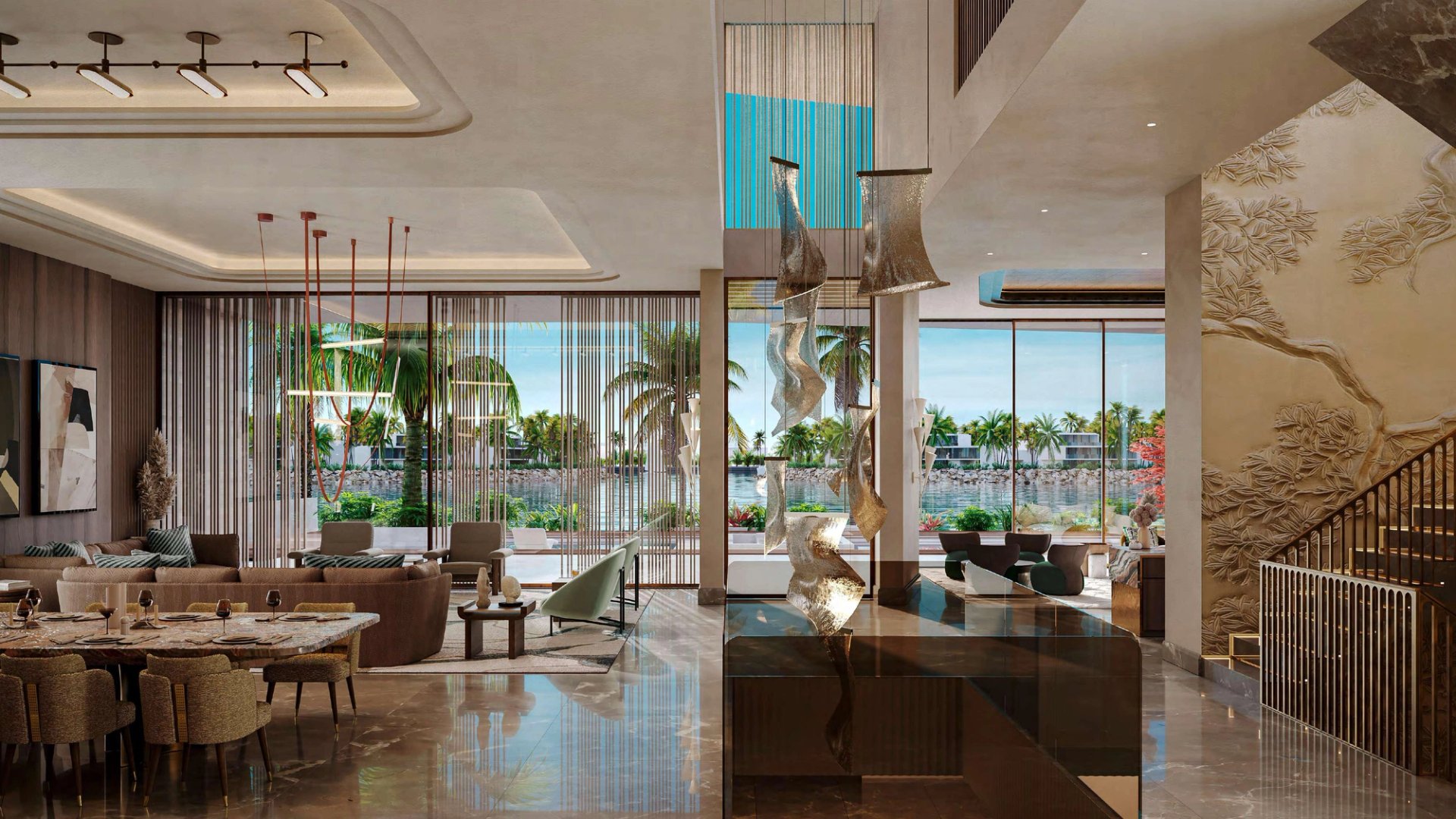 Calia interior living and dining space