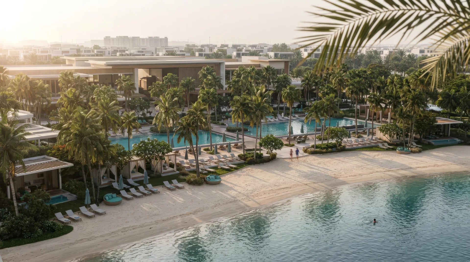The Plagette 32 Beach Club waterfront and pool setting