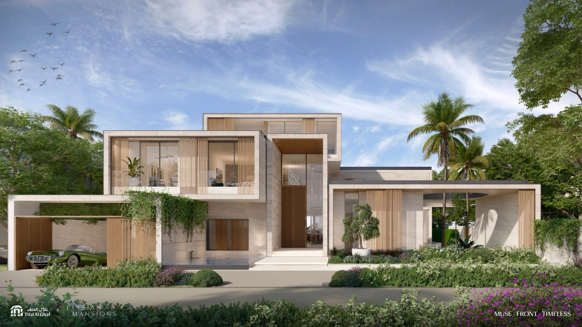 Muse mansion front exterior, Timeless palette