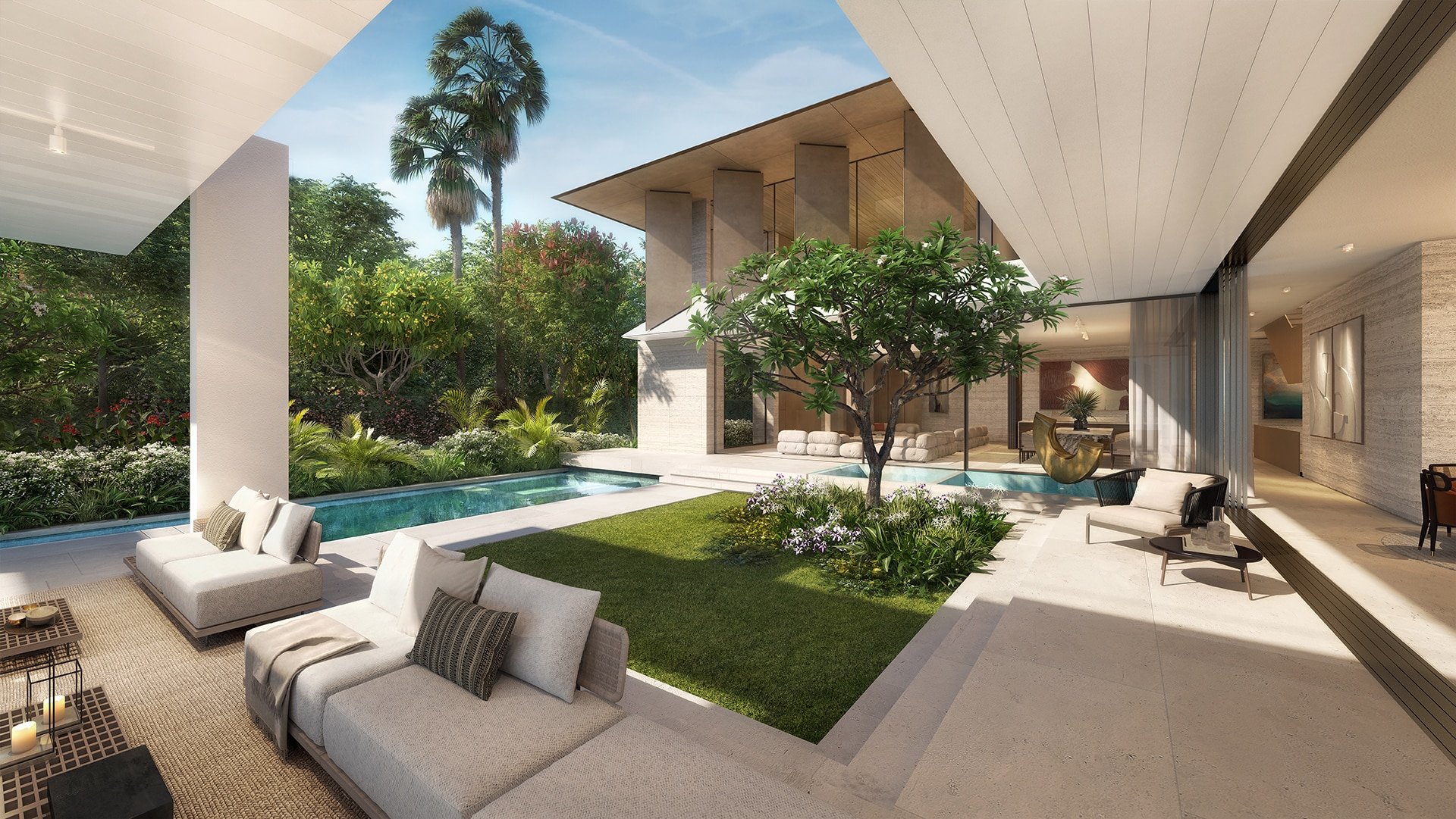 Fay terrace and landscaped courtyard rendering