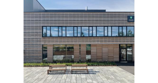 Elverum videregående skole, bibliotek-/administrasjonsbygg, Elverum. Nybygg. 