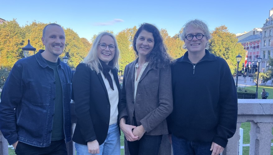 Fra venstre, Rasmus Jørgensen, Arkitektbedriftene, Guro Hauge, NHO Byggenærinigen, Katharina Th. Bramslev, LINK arkitektur og Steinar Skjerdingstad, Arkitektbedriftene