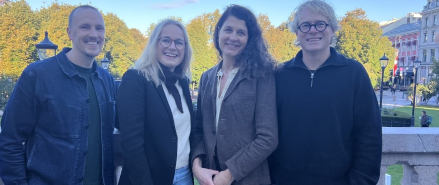 Fra venstre, Rasmus Jørgensen, Arkitektbedriftene, Guro Hauge, NHO Byggenærinigen, Katharina Th. Bramslev, LINK arkitektur og Steinar Skjerdingstad, Arkitektbedriftene