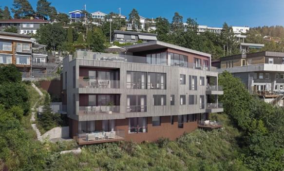Batteriveien. Leiligheter i Drøbak. Illustrasjon: Tett AS.