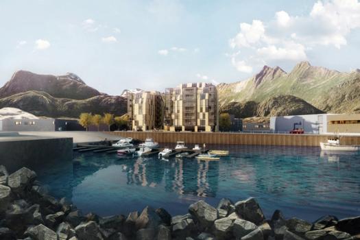 Vorsetøya, 35 leiligheter i blokk + næringsarealer, Svolvær