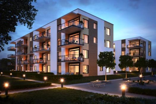 Boligområde på Gamle Fredrikstad Stadion.