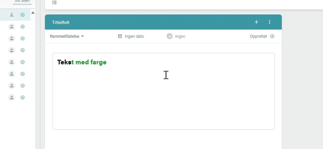 Støtte for tekst-farger i sjekklister