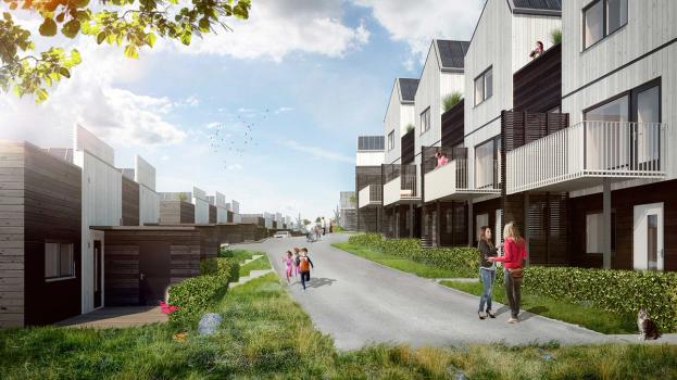 Stenbråtlia BRL. Passivhus med solfangere