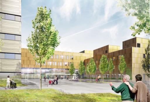 Nytt østfoldsykehus -  Illustrasjon: Arkitektgruppen for Nytt østfoldsykehus