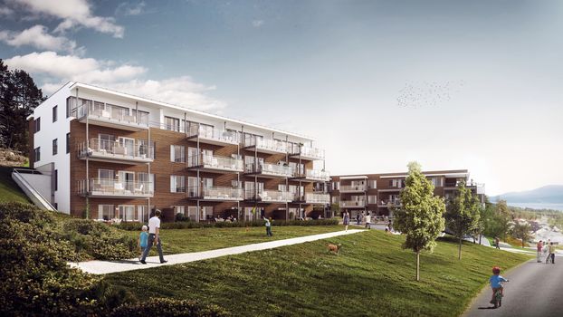 Jordbærvegen, leilighetsprosjekt i Molde, illustrasjon: Brick
