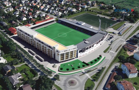 Illustrasjon nye Aspmyra stadion Bodø