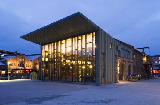 Dokkhuset, Trondheim. Ombygging av industribygning til kulturhus.