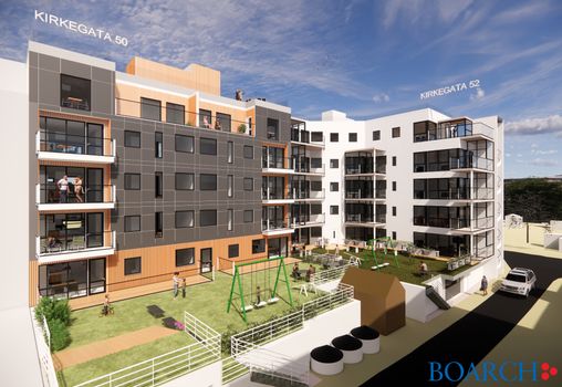 Nye boligblokker i Narvik. Kirkegata 50-52