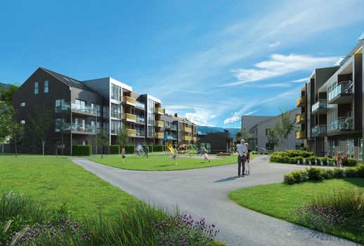 Vatletun boligområde på Voss.