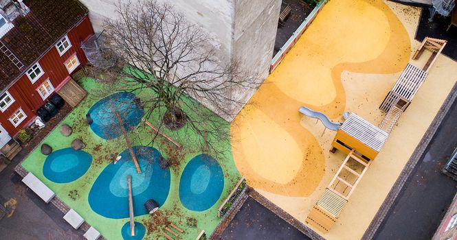 Fornyelse av Steinerskolens skolegård, Trondheim (foto, Synlig AS)