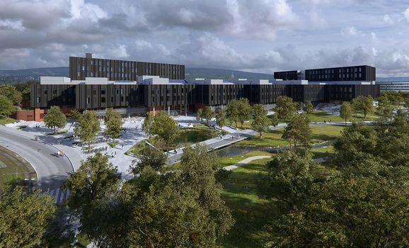 Livsvitenskapsbygget, sammen med Ratio, Cuba og Kristine Jensen (illustrasjon: KVANT)