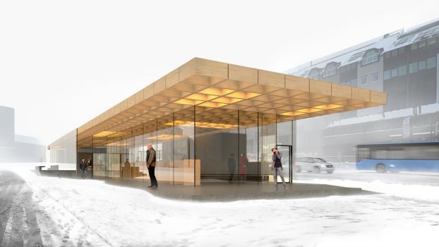 Vinnerutkast for ny busspaviljong i Kristiansand