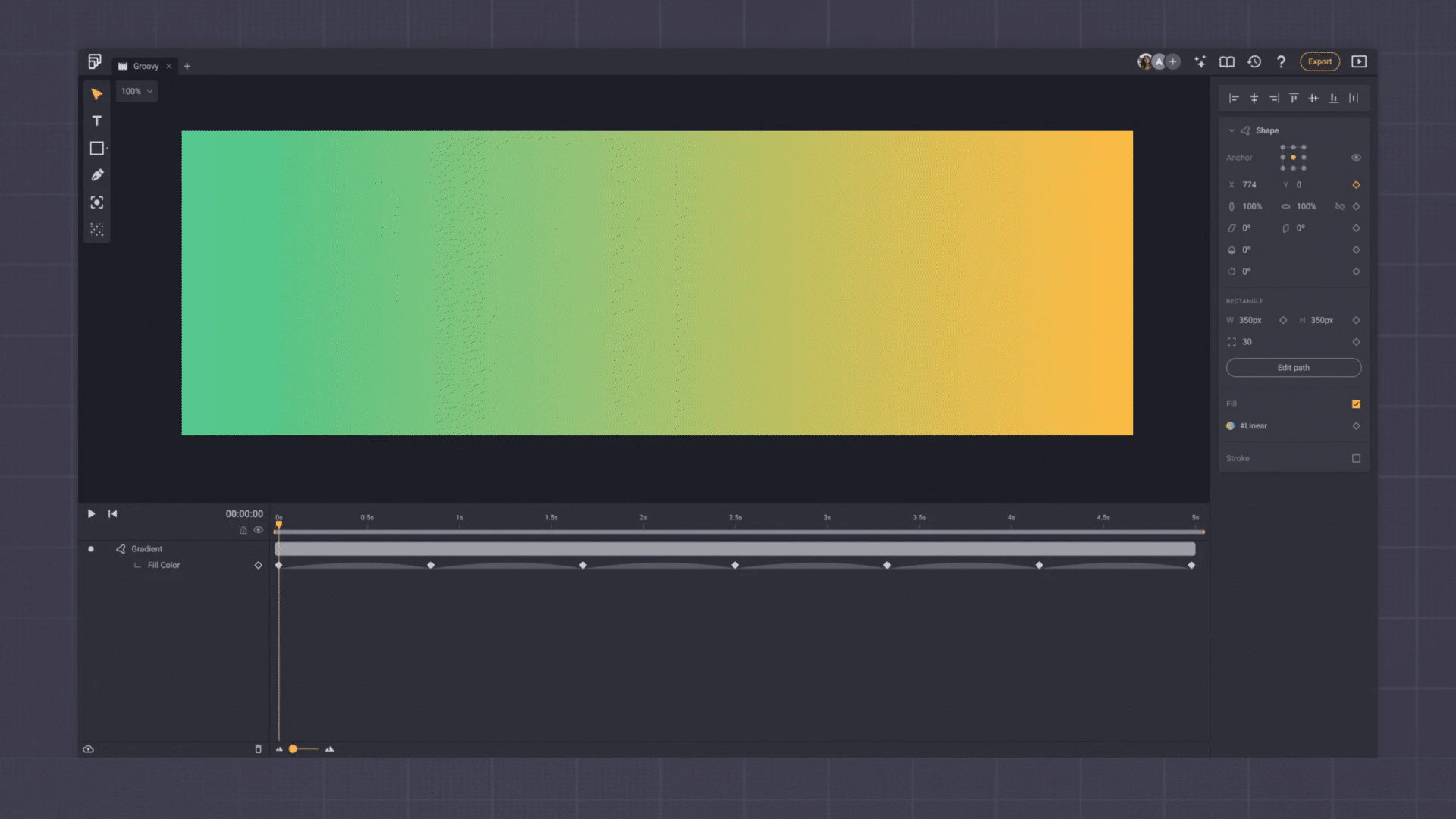 animated screen capture of a gradient changing colors