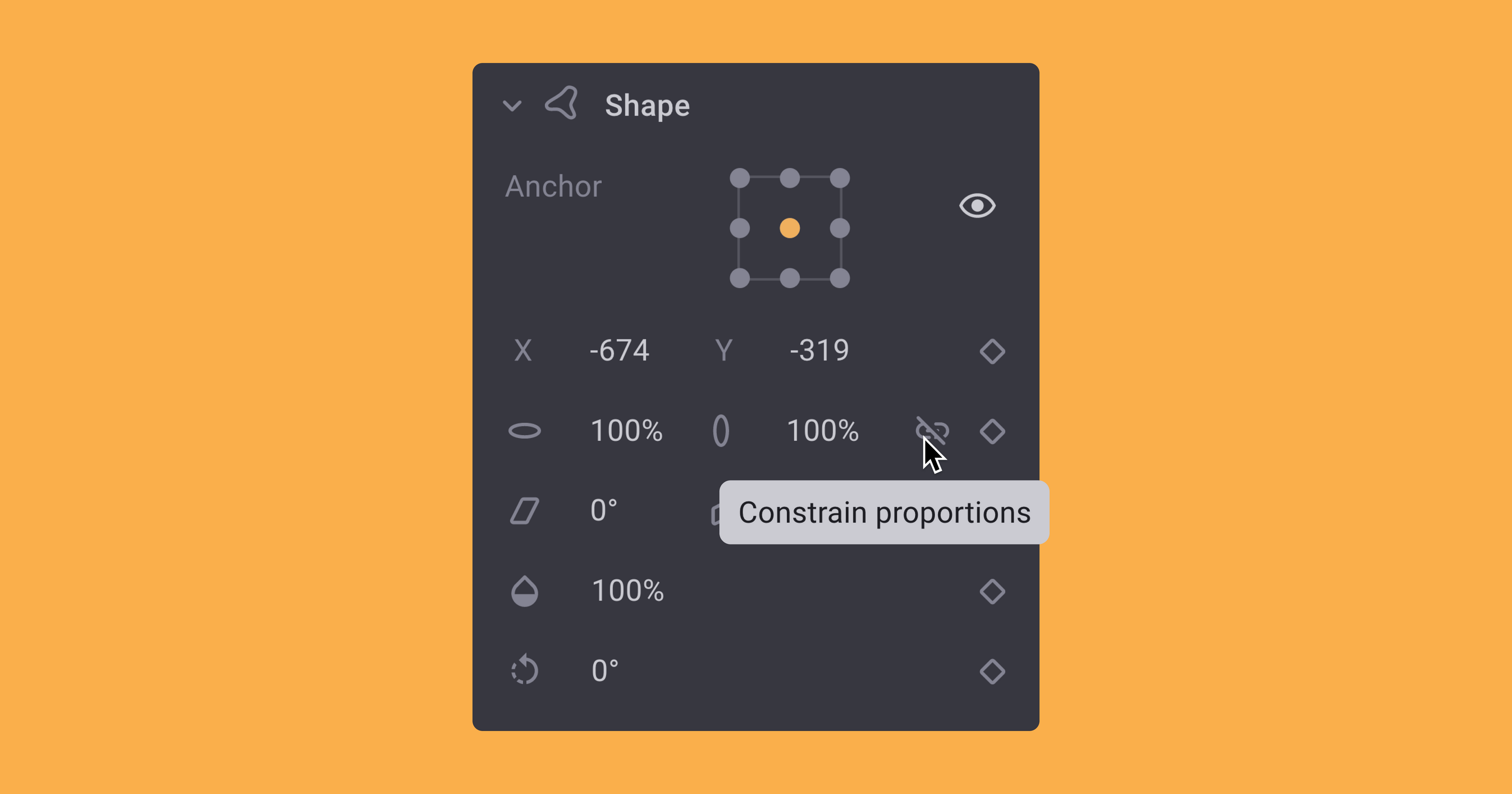 Demonstration of new constrain proportions feature