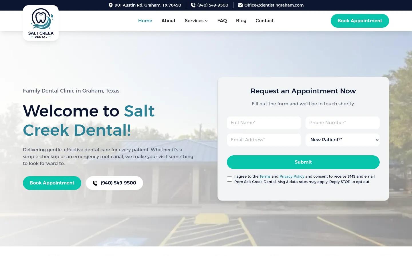 Salt Creek Dental website