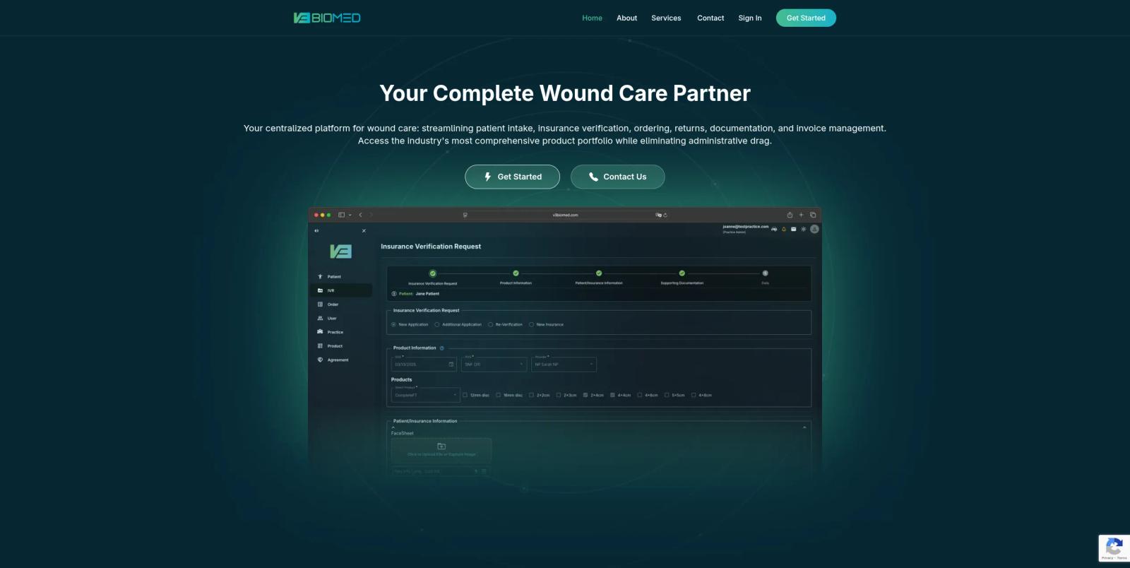 V3 BioMedical wound-care platform