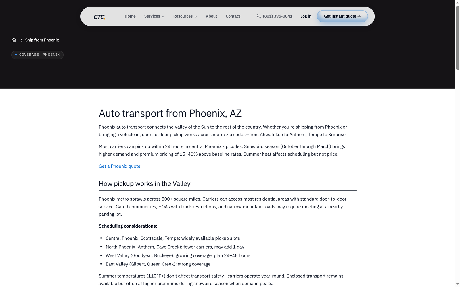 CTC Phoenix page