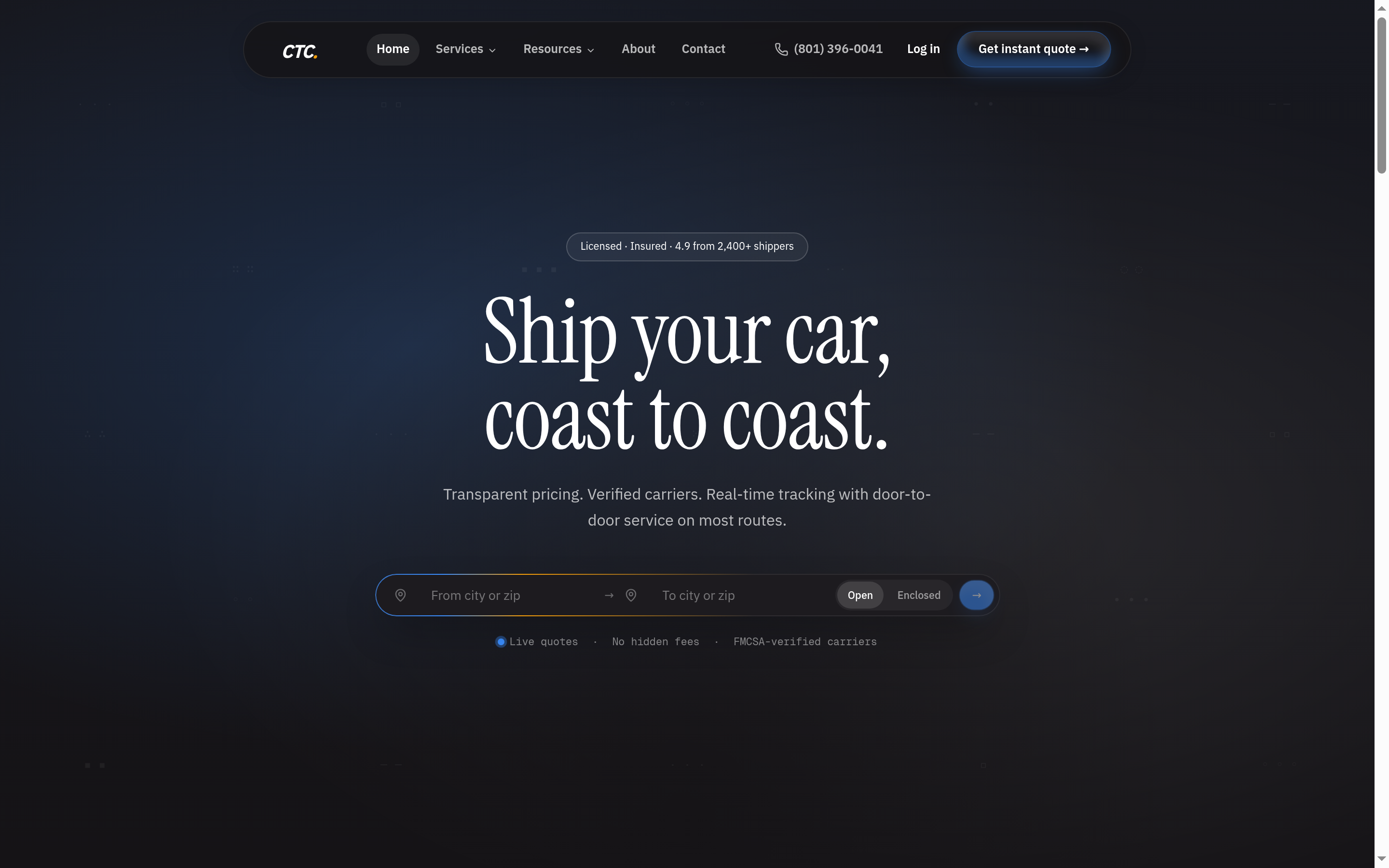 CTC homepage hero