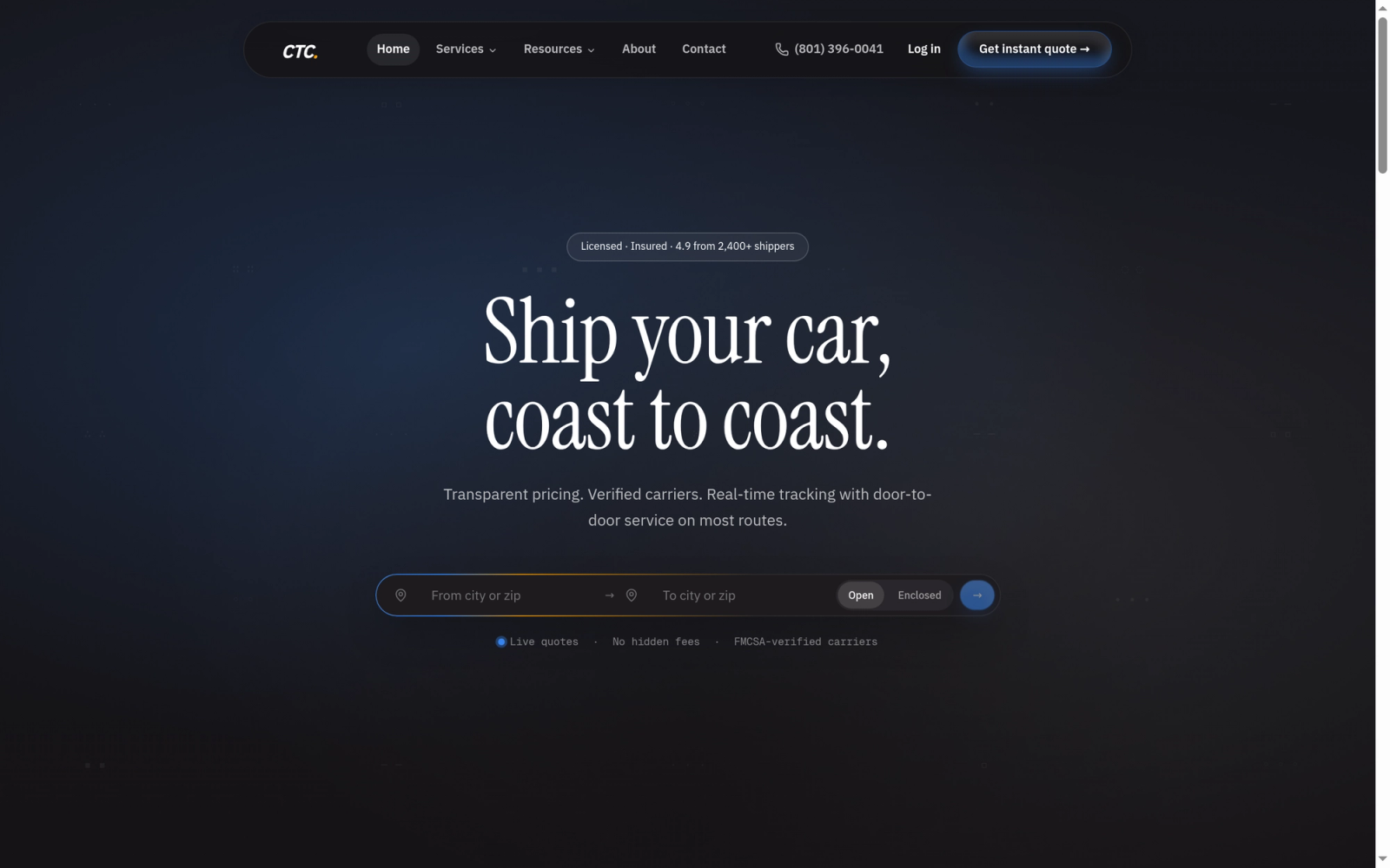 CTC homepage hero