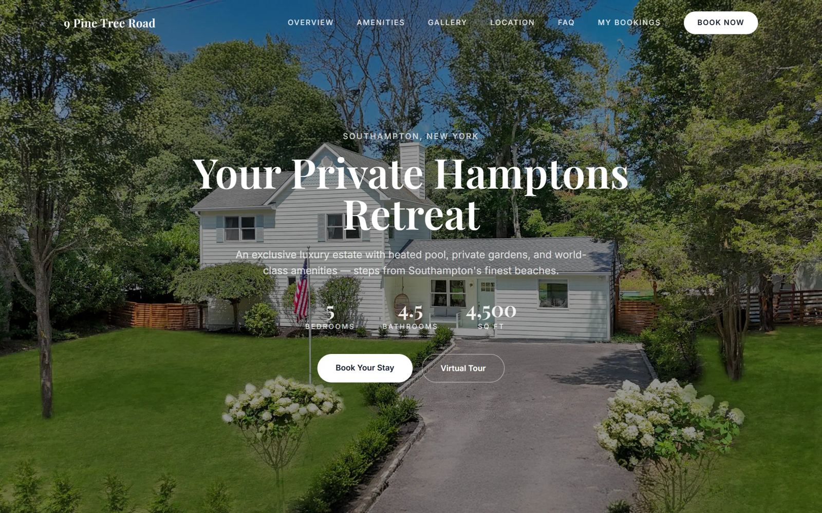 9 Pine Tree Road Hamptons rental website