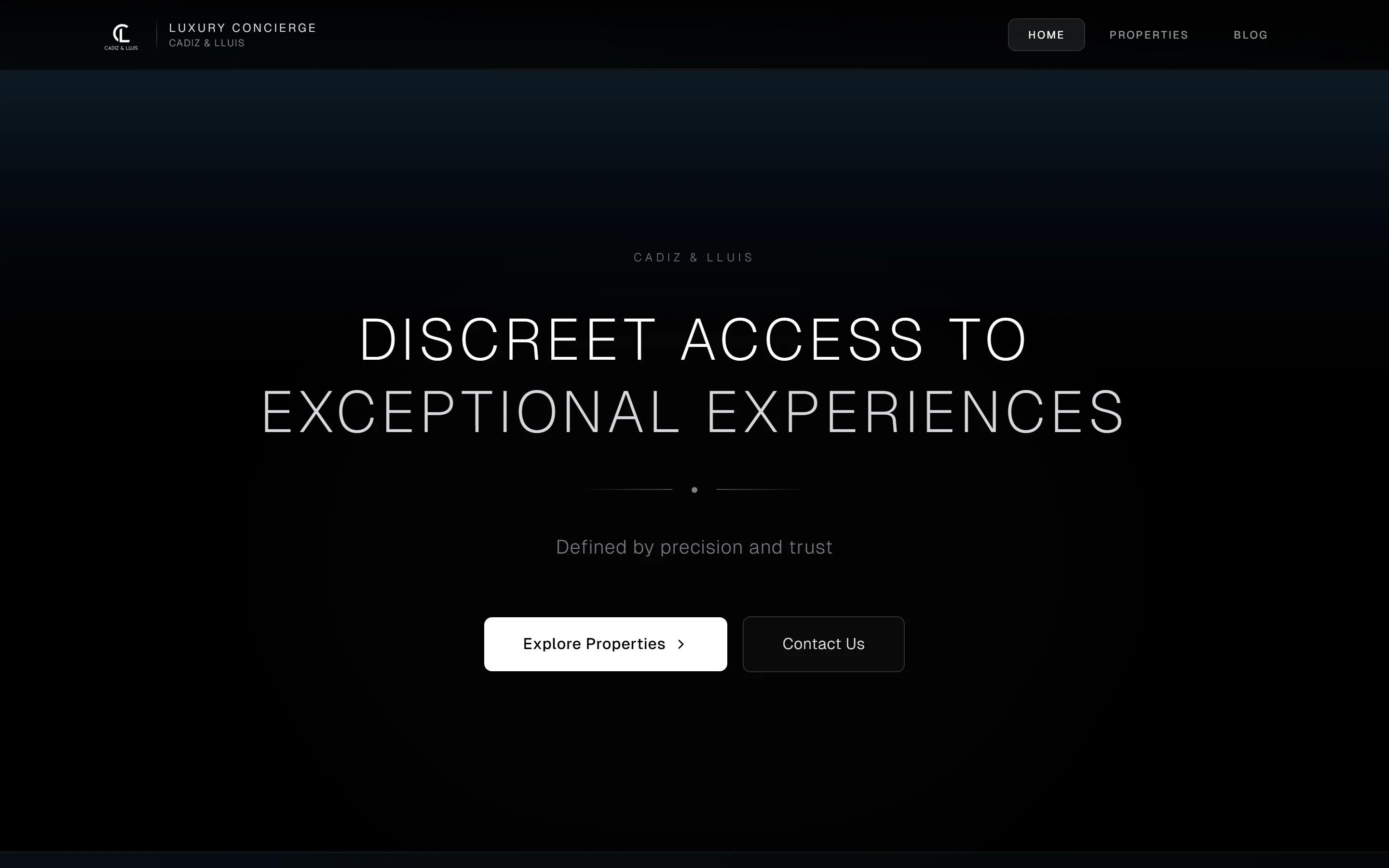 Cadiz & Lluis luxury concierge website