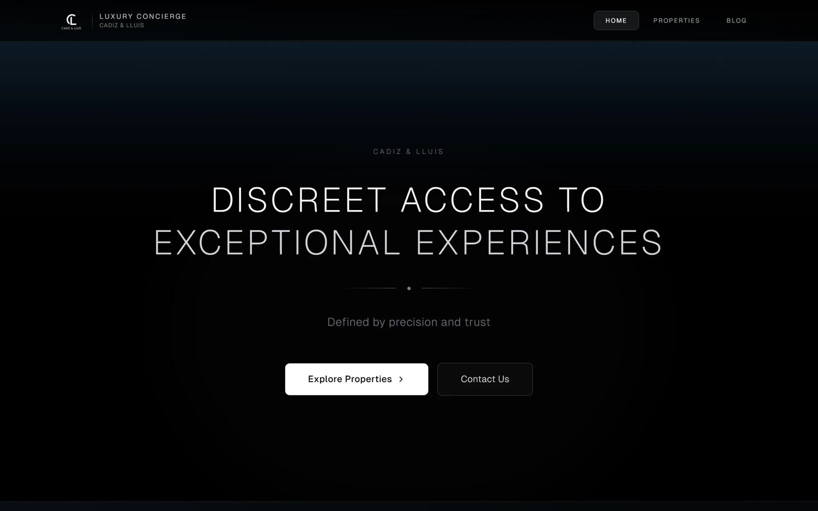 Cadiz & Lluis luxury concierge website