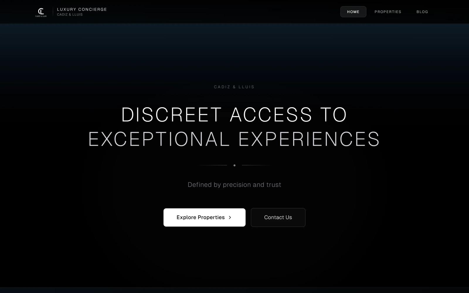 Cadiz & Lluis luxury concierge website