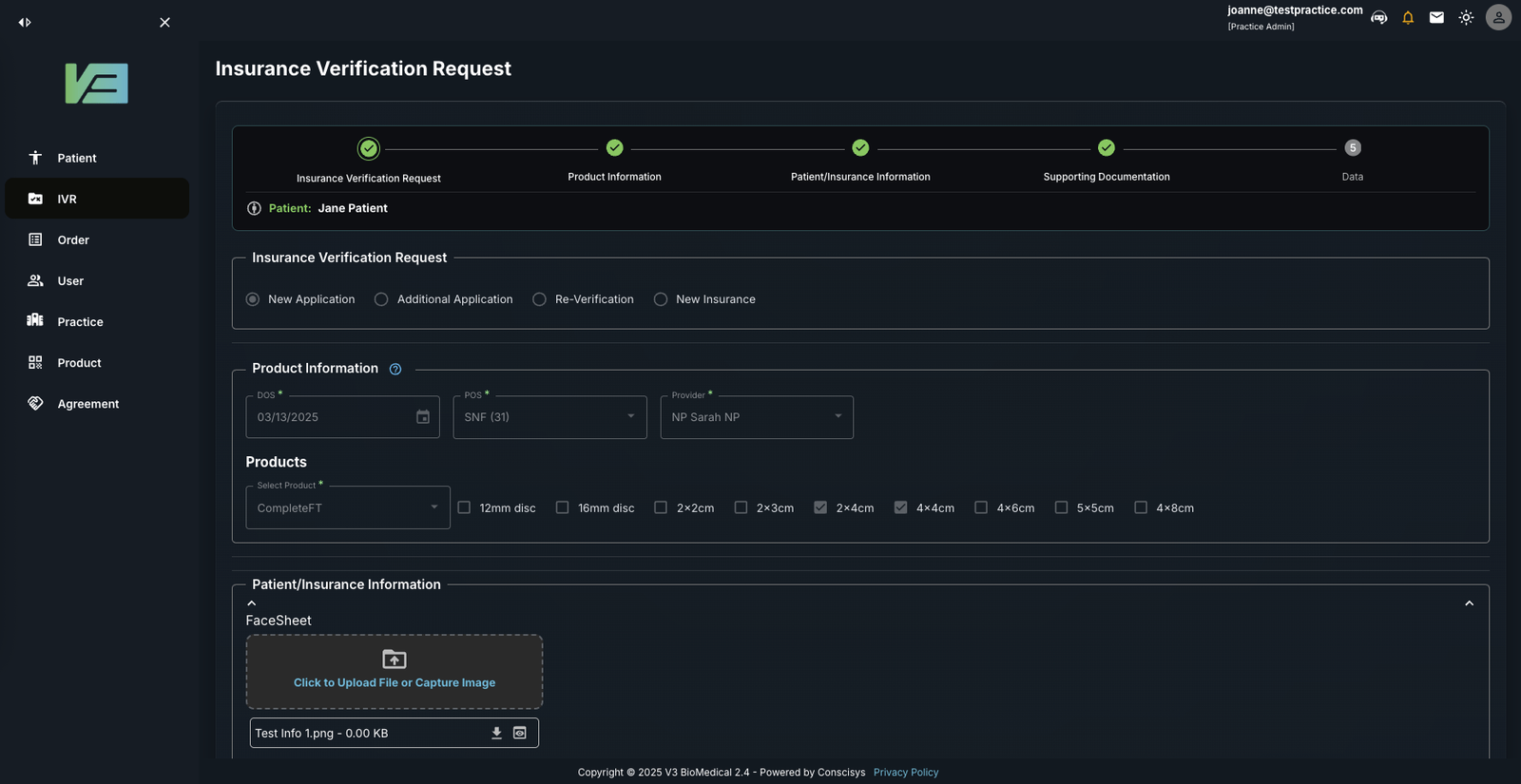 V3 BioMedical product sourcing view